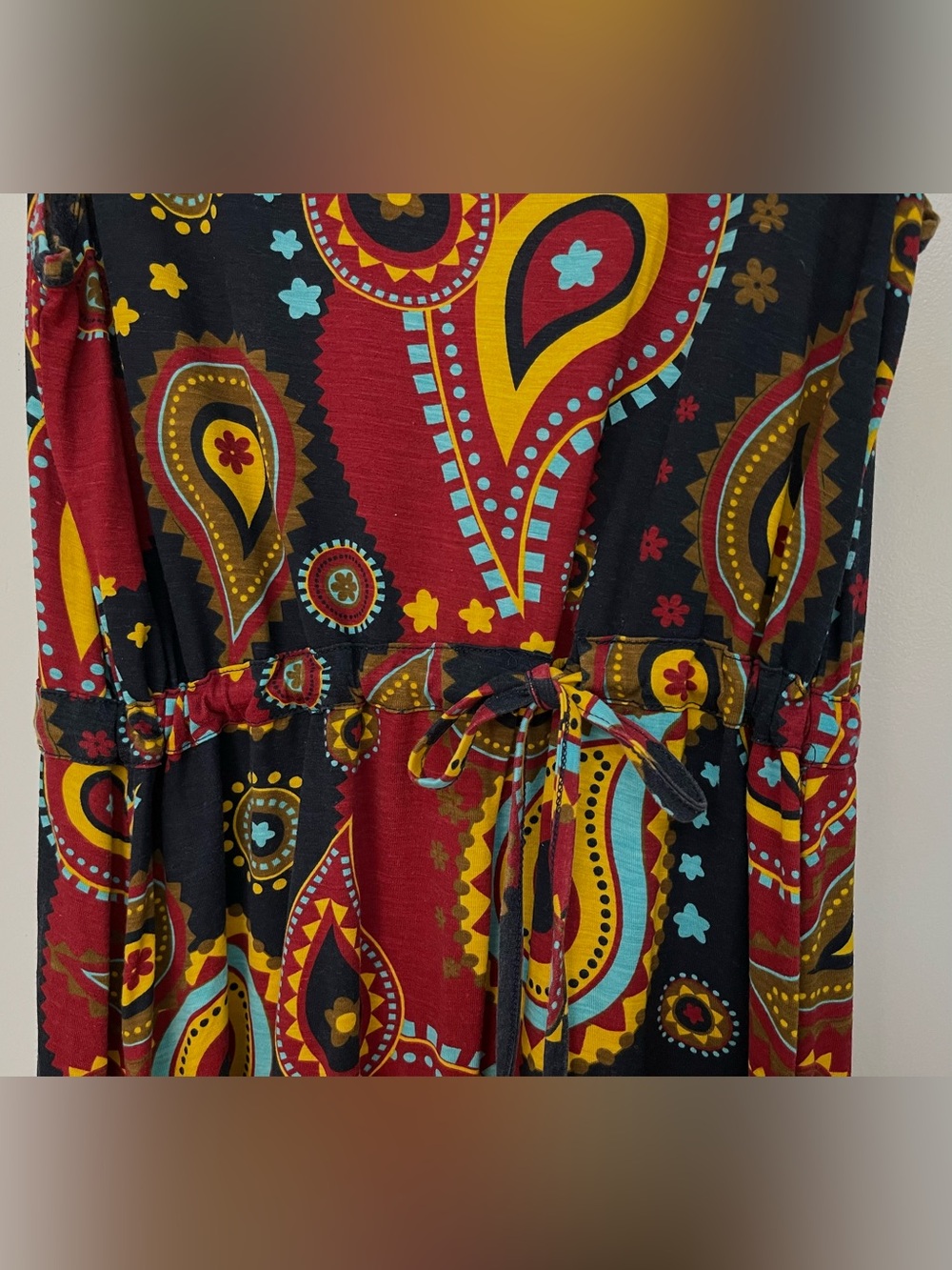 Serra Paisley Drawstring Waist Dress - Picture 2 of 7